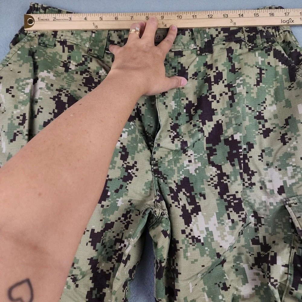 US Navy Pants Mens L Short 34x30 Green Navy NWU Type III Camo Cargo Seals Work